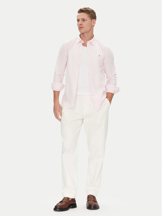 Рубашка облегающего кроя MW0MW38556 Tommy Hilfiger, розовый — фото 2