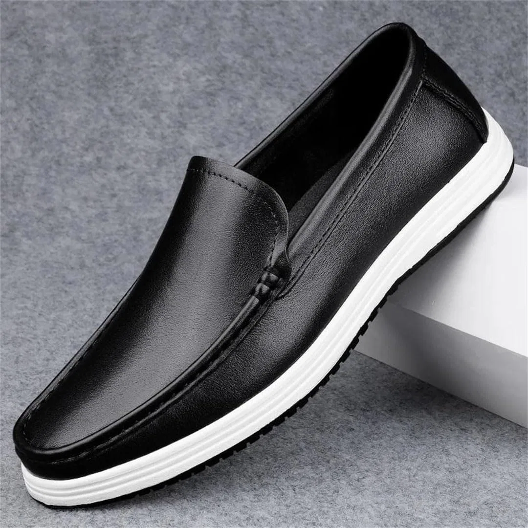 Лоферы кожаные Men Genuine Leather Casual Loafers, черный — фото 3