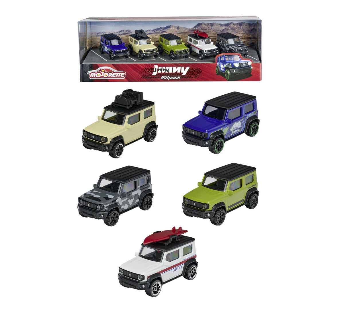 

Majorette Suzuki Jimny Подарочный Набор, 5 Пакетов, 1:64 212053177