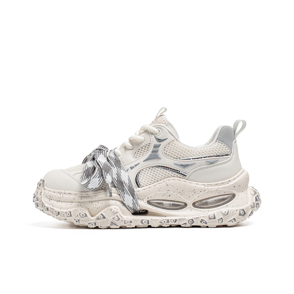 

YUZHAOLIN Износостойкие дышащие легкие массивные низкие кроссовки мужские бело-серые, цвет White Gray