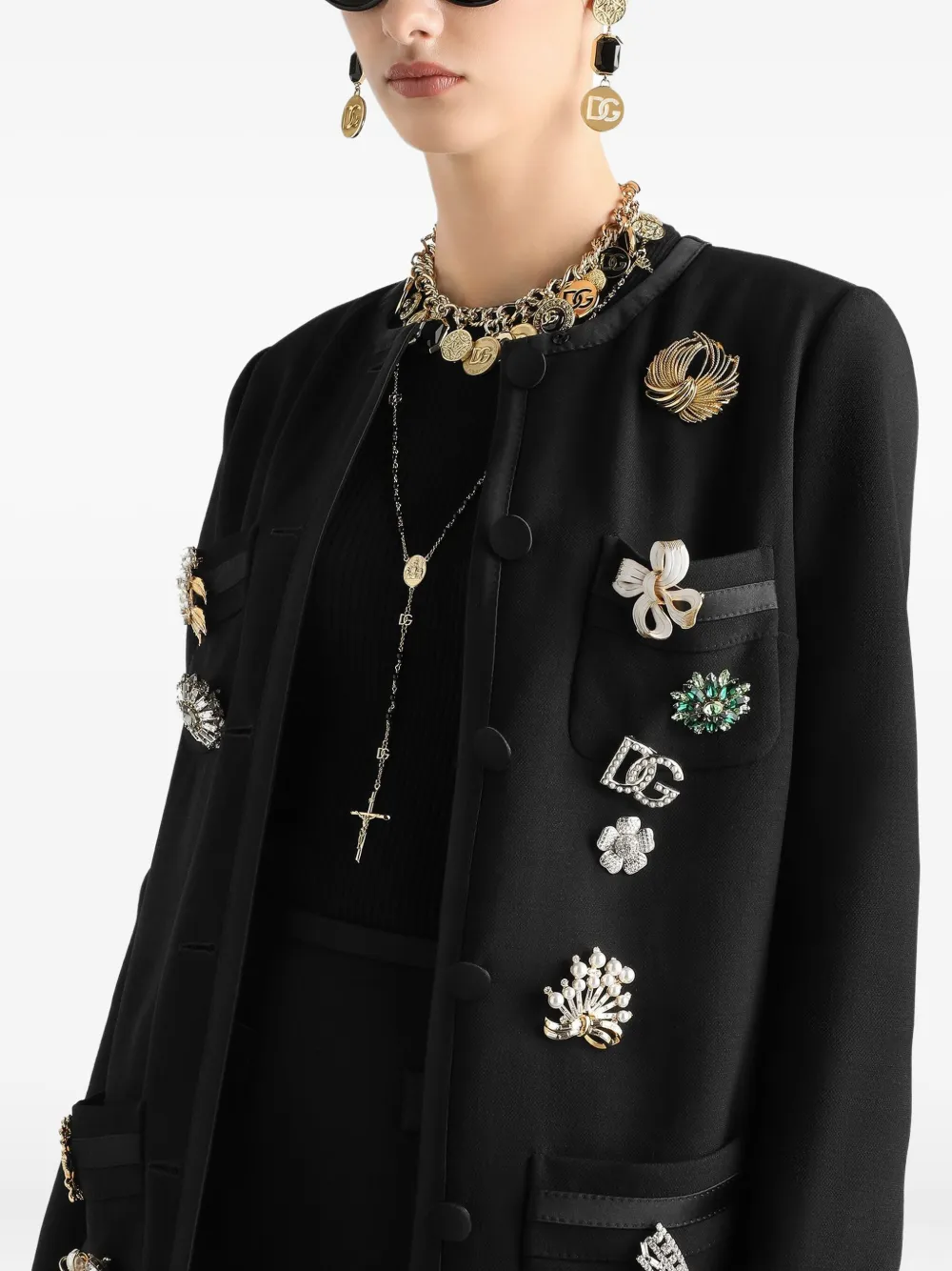 Декорированный жакет на пуговицах Dolce & Gabbana, черный — фото 4