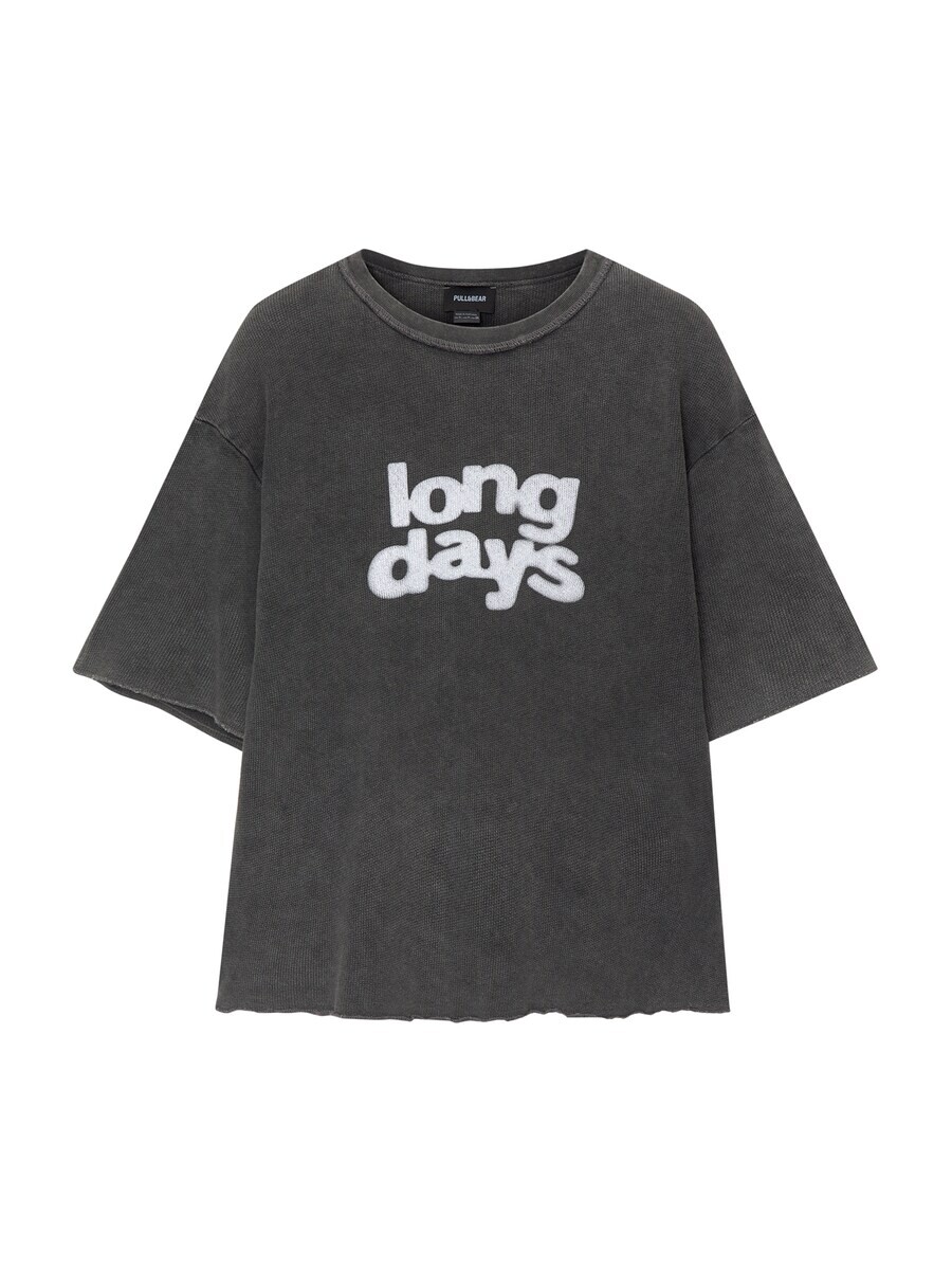 

Классическая футболка Pull&Bear Shirt, графитовый