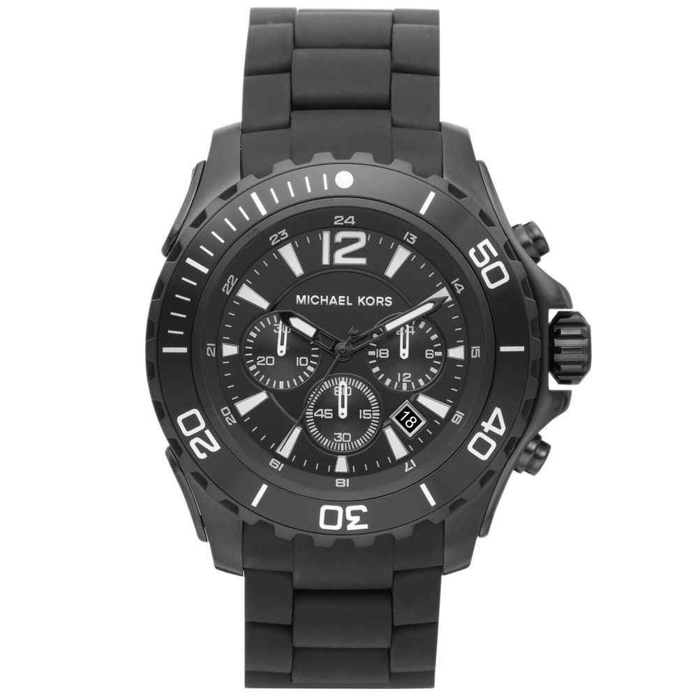 

Черные резиновые часы Michael Kors