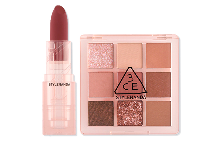 

Прозрачная коллекция наборов для макияжа легко растушевывающаяся бархатная матовая помада+палитра теней 3CE