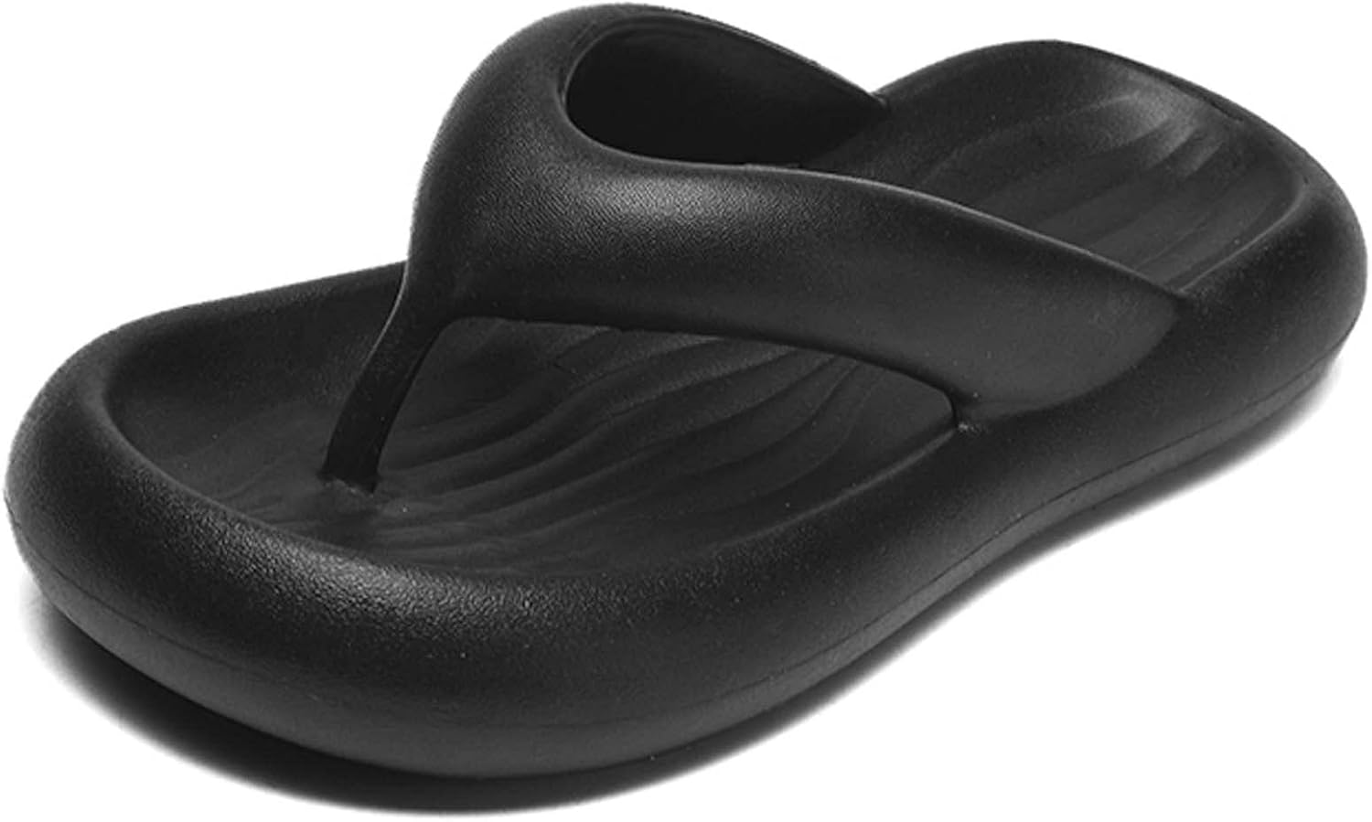 

Летние мужские сандалии, шлепанцы, пляжная обувь, повседневные, однотонные, мягкие, дышащие, удобные, с противоскользящей подошвой, на плоском каблуке Generic, черный