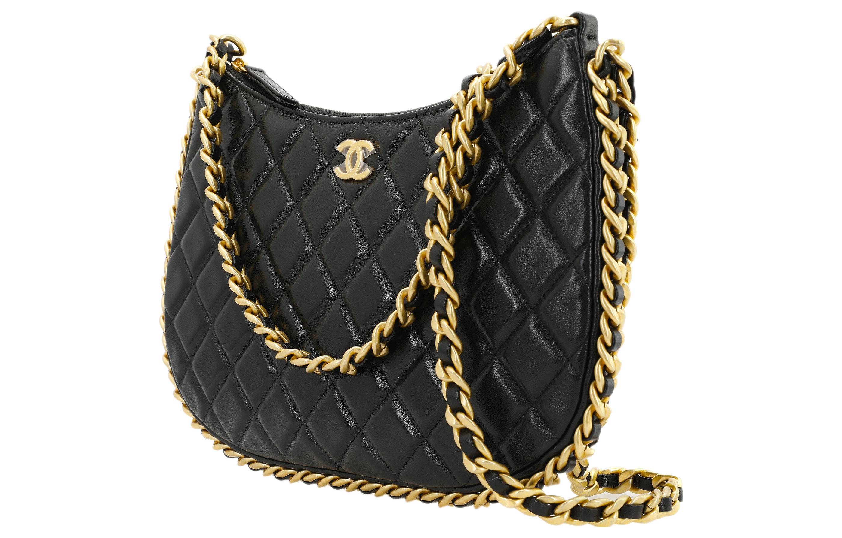 CHANEL Барашковая сумка хобо Переносная сумка через плечо Женская черная сумка на плечо — фото 3