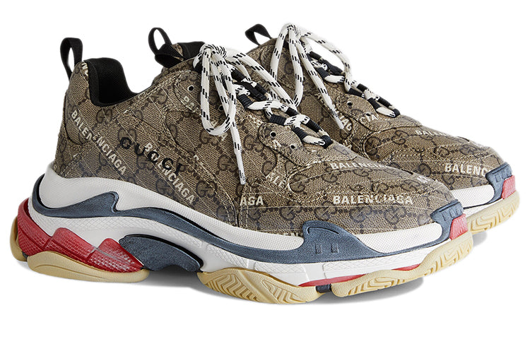 Кроссовки Balenciaga x Gucci Triple S Sneaker 'The Hacker Project Beige' 681066-ULZ10-9795, бежевый — фото 3