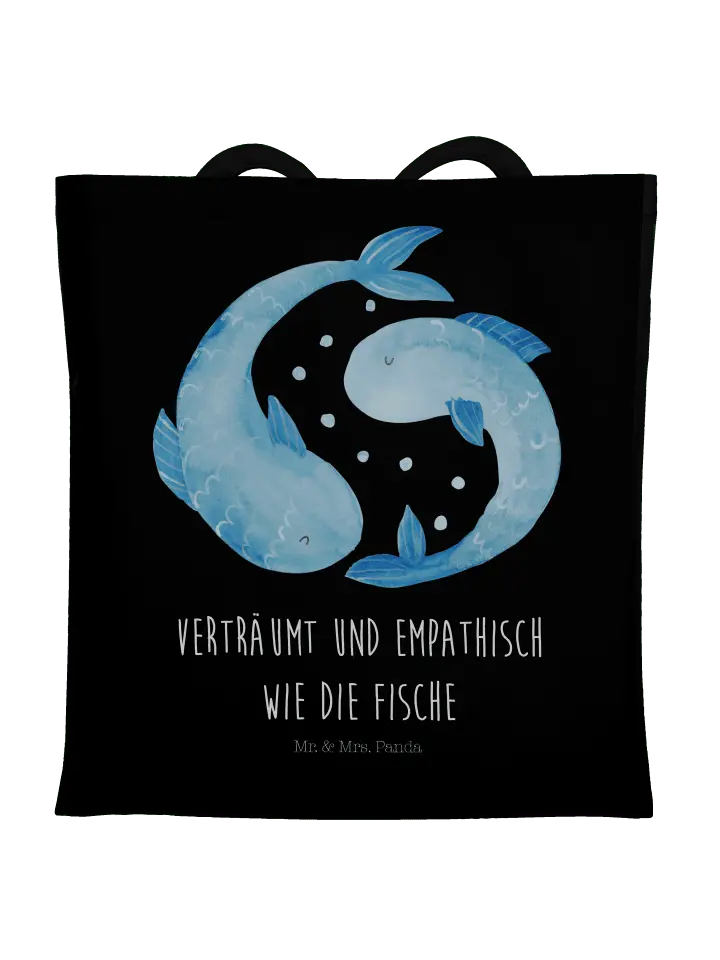 

Сумка для переноски Mr & Mrs Panda Sternzeichen Fische, черный