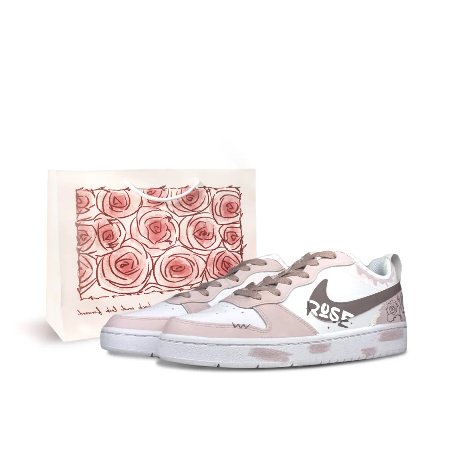 

Кроссовки Nike Court Borough Skateboarding Shoes Women's Low-top Pink/White, цвет Lotus Color