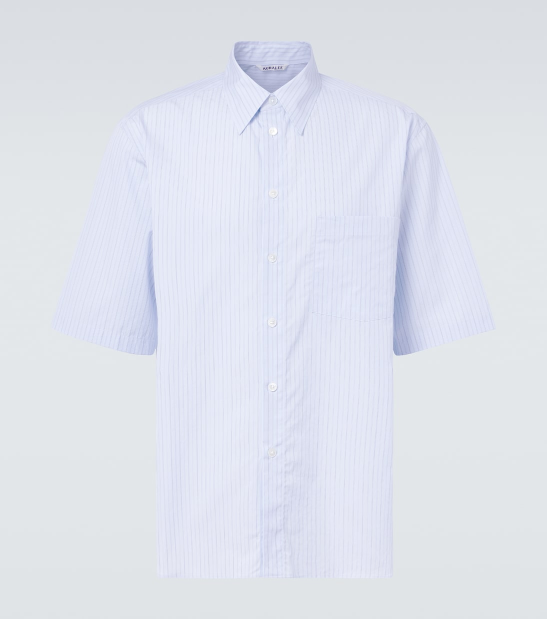 

Полосатая хлопковая рубашка Auralee, Light Blue Stripe