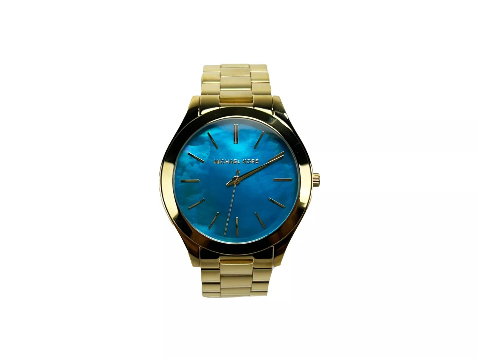 

Тонкие часы Runway из нержавеющей стали MK3492, синее золото Michael Kors