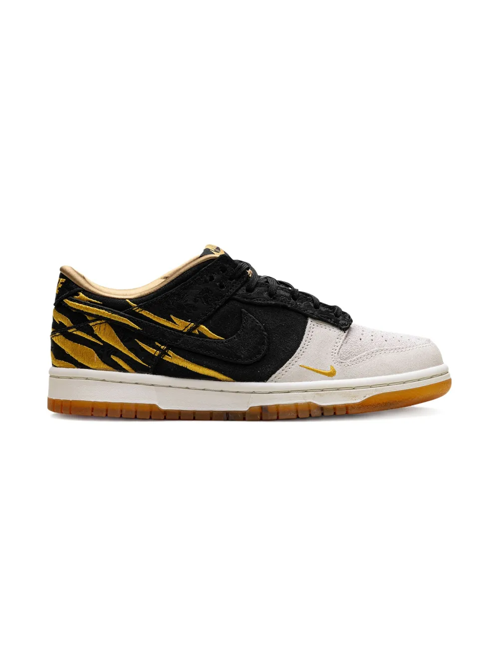 Кроссовки Dunk Low «Год Тигра (2022) — Phantom/Black-Sail-Light Zitron» Nike Kids, черный — фото 2