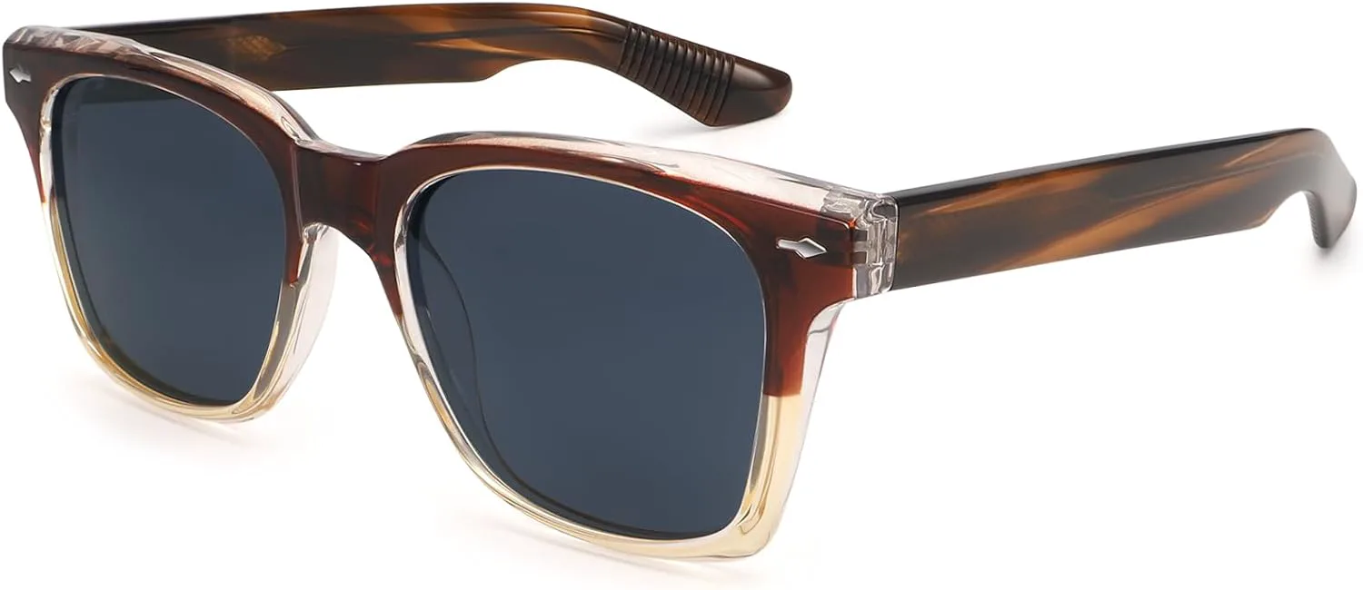 

Мужские солнцезащитные очки в классическом ретро-стиле, квадратной формы, линзы TR90+TAC с поляризацией и защитой UV400, модель DG530-2025 Dollger, Dark Blue-orange