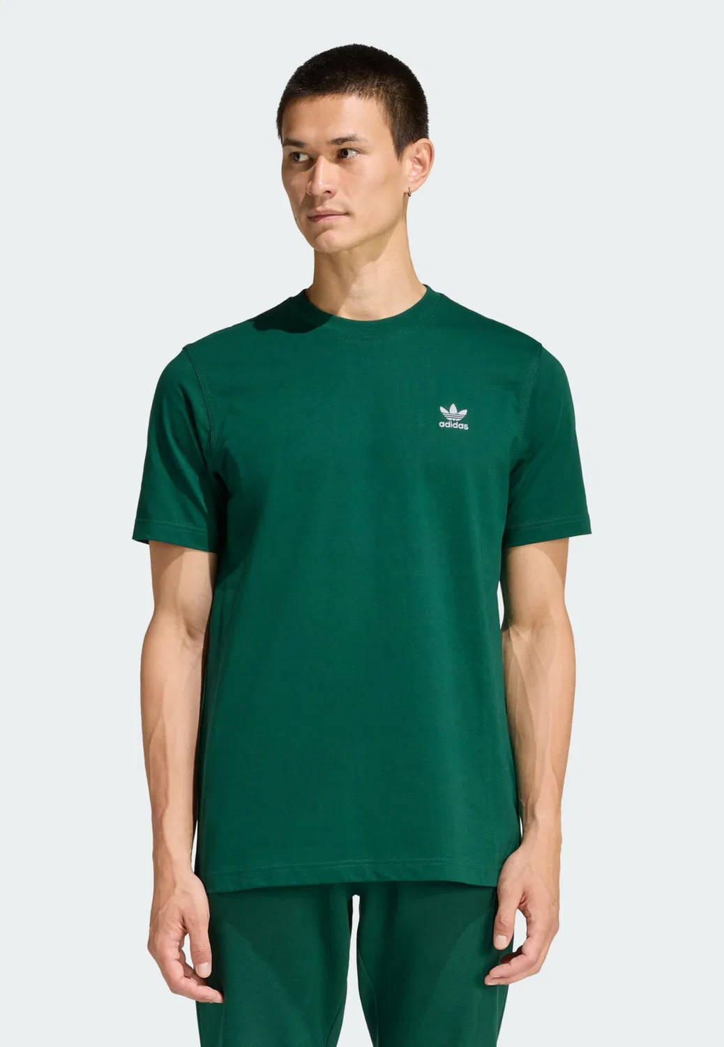 Футболка Adidas Originals Trefoil Essentials изумрудного цвета — фото 2