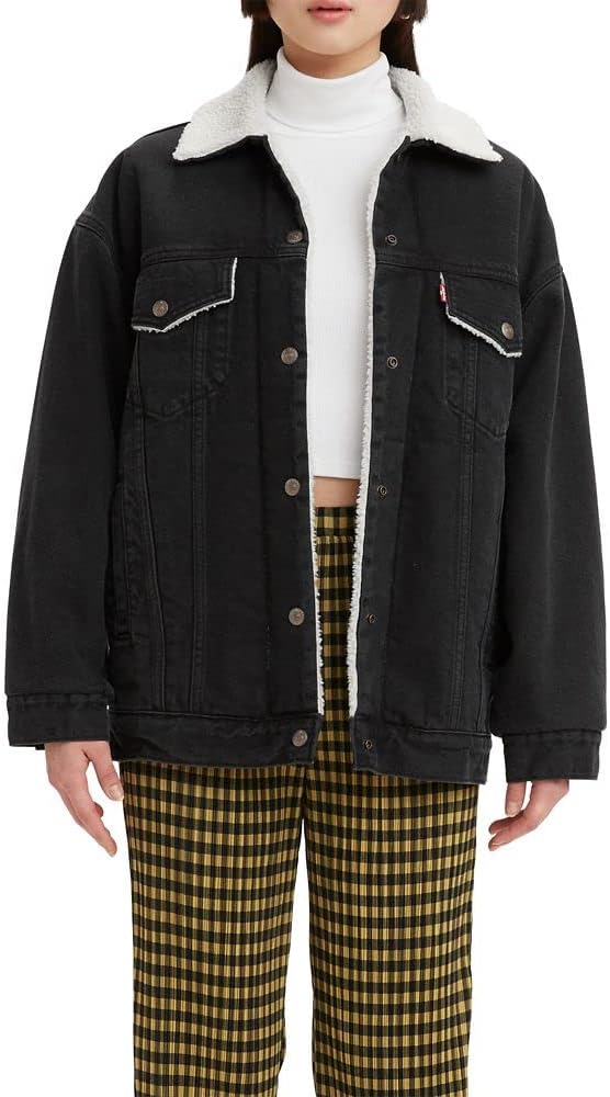 

Levi's Женская утепленная оверсайз куртка-тракер Sherpa, Black Worn in