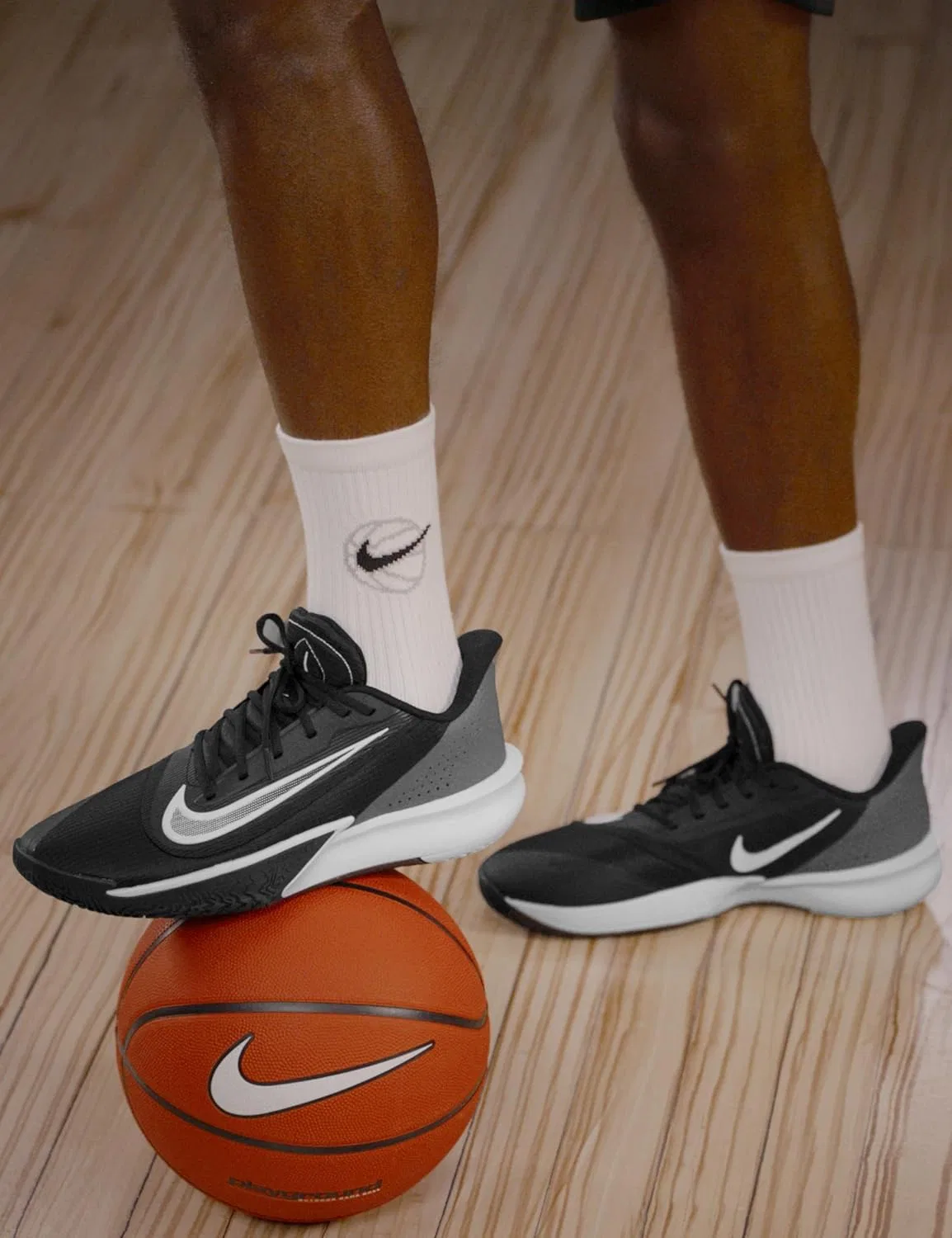 Баскетбольные кроссовки Nike Precision 7 HJ9153, Black White Iron Grey Smoke Grey — фото 2