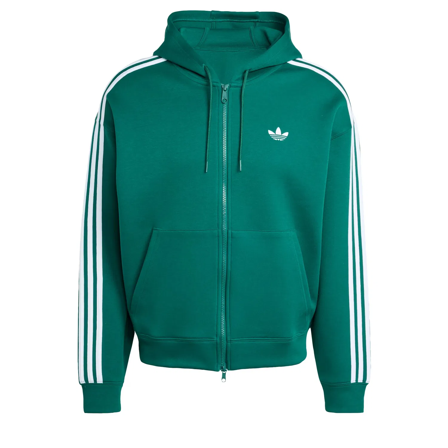 Толстовка на молнии Adidas Originals Adicolor Spacer изумрудного цвета