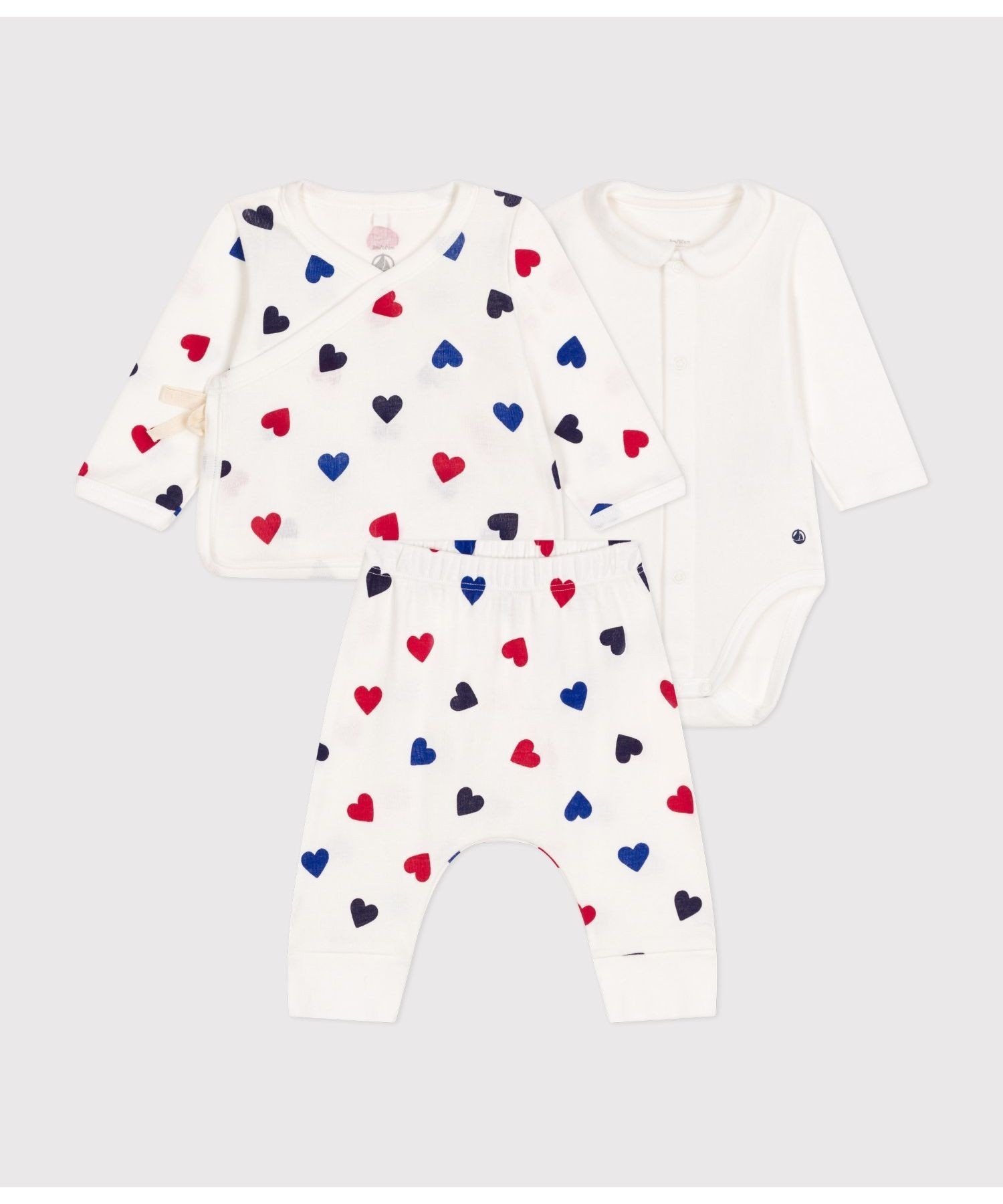 Комбинезон Детский набор из 3 предметов Petit Bateau, Off-white/Multicolor — фото 2