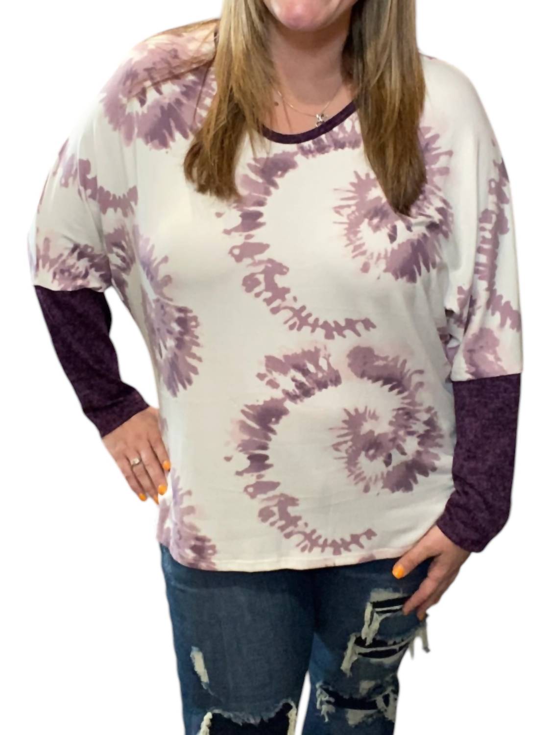 

Свитер Swirl Dolman в лавандовом цвете honeyme