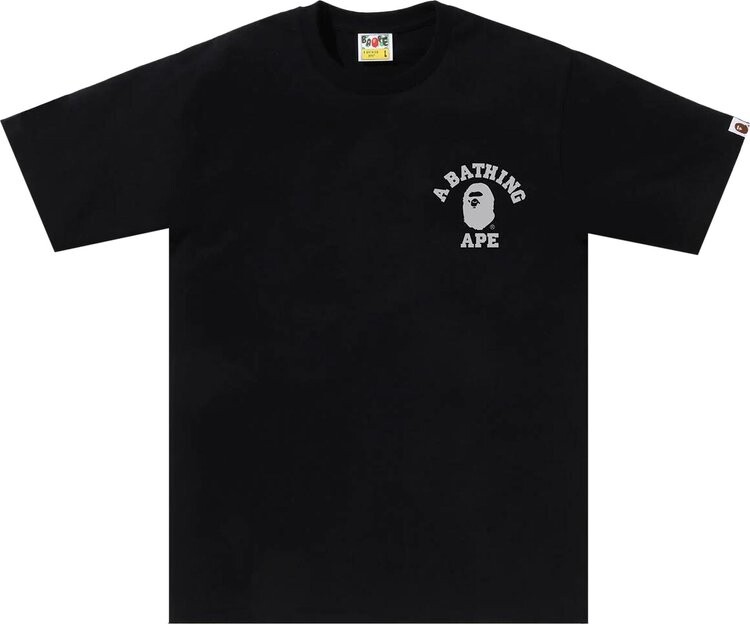 

Футболка BAPE Liquid Camo College ATS 'Black', черный