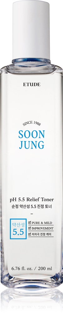

Soonjung ph 5.5 Relief Toner успокаивающий тоник для лица для регенерации и обновления кожи Etude, 200 мл