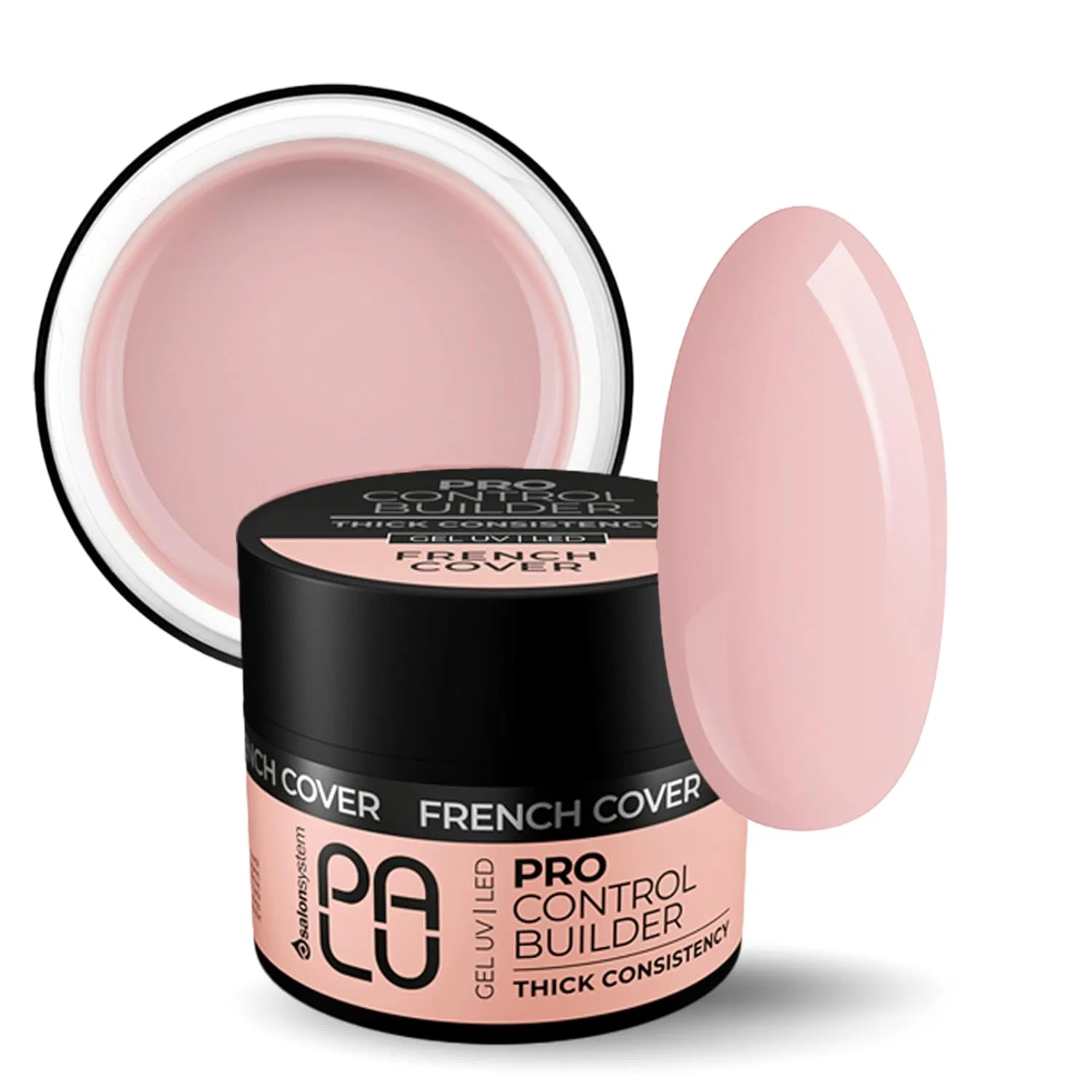 Трехфазный строительный гель для наращивания ногтей «Pro Control Builder Gel French Cover» 45 г от PALU Palu Salon System