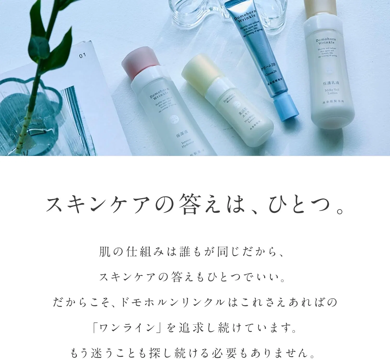 Набор для ухода за кожей Domohorn Wrinkle Basic 4 Piece Set, увлажняющий, 2-месячный запас Saishunkan Pharmaceutical Co., Ltd. — фото 3