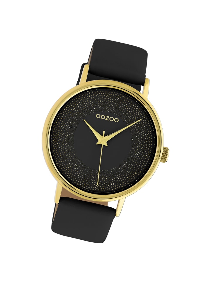 

Аналоговые наручные часы Oozoo Timepieces, черные, большие (примерно 42 мм)