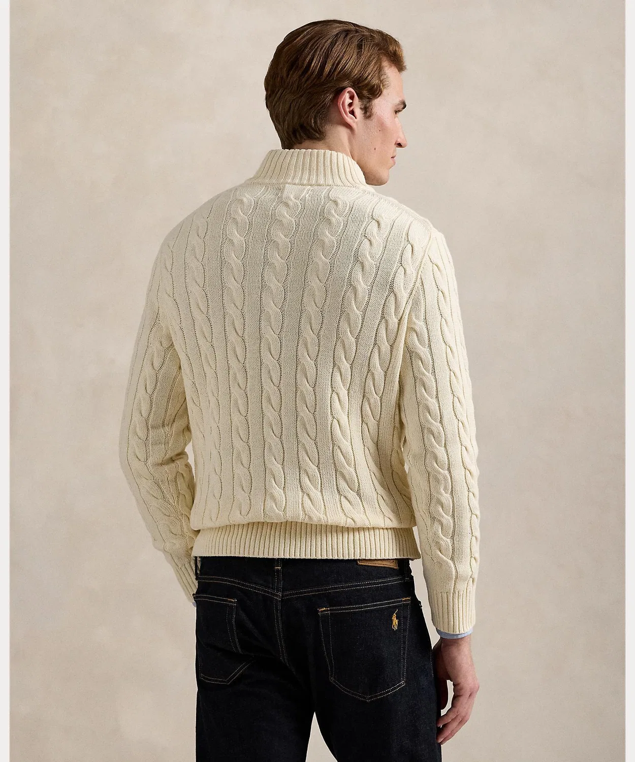 Свитер из хлопкового трикотажа с косами, Ralph Lauren, натуральный — фото 4