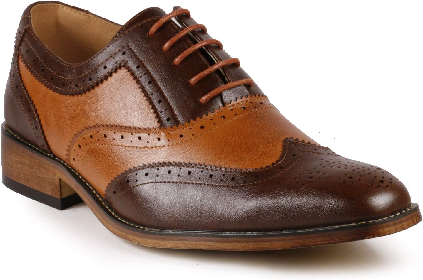 

Мужские двухцветные оксфорды Metrocharm MC118 с перфорированными крыльями и шнуровкой, темно-коричневый