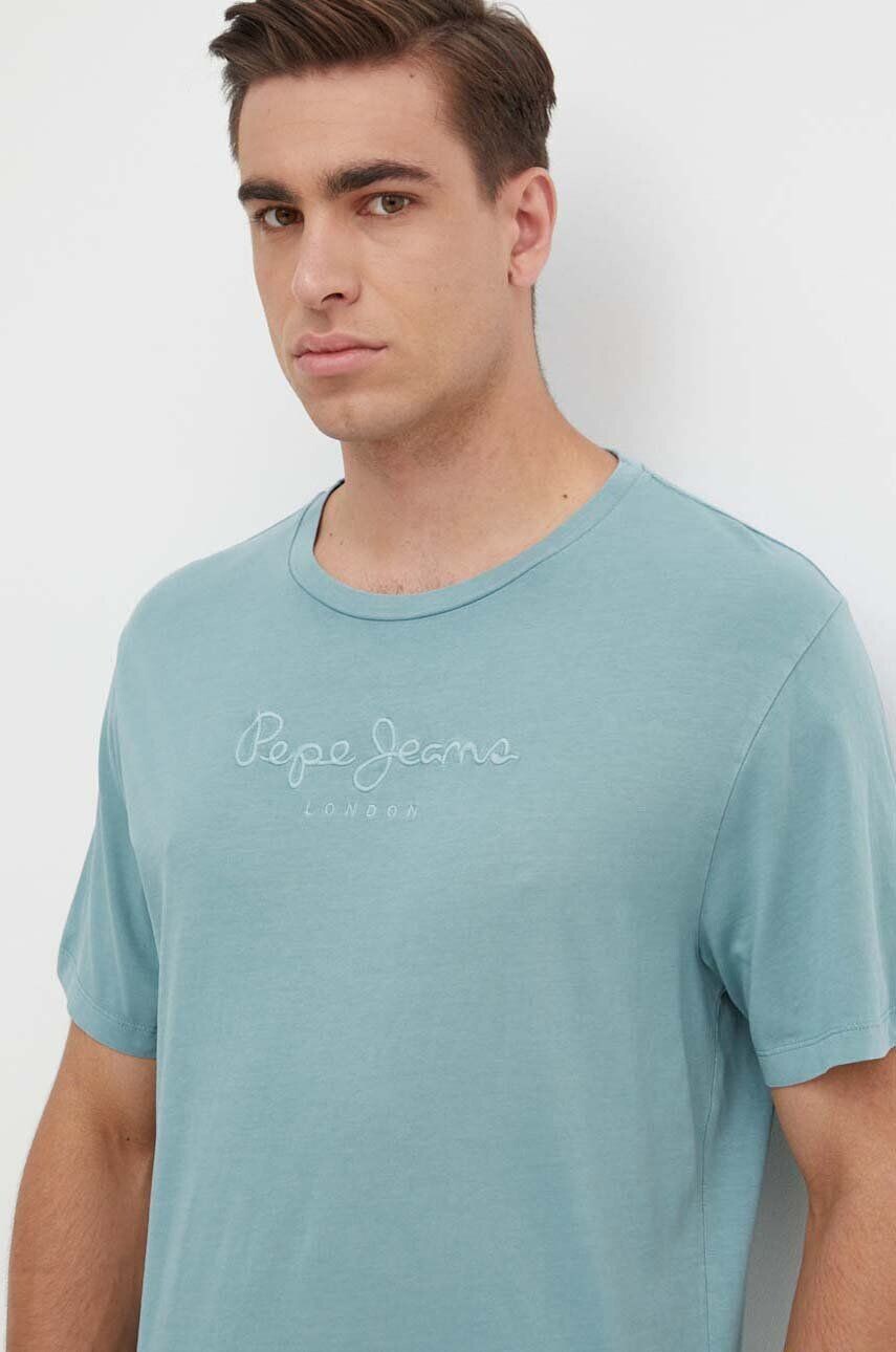 

Хлопковая футболка Pepe Jeans, синий