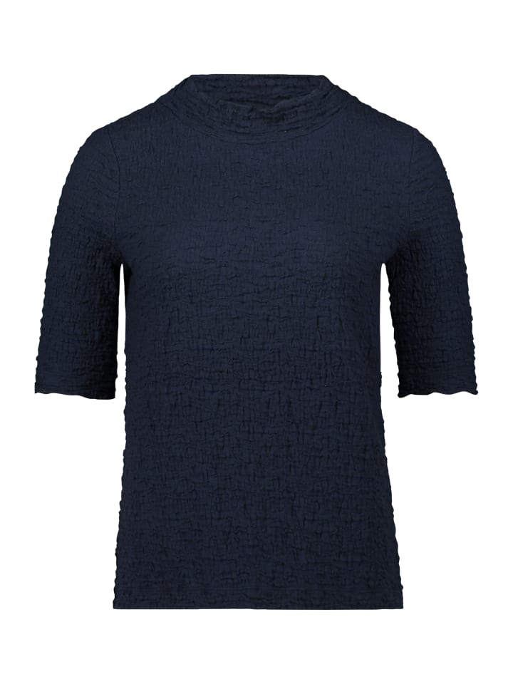 

Рубашка из фактурной ткани с воротником-стойкой темно-синего цвета Betty Barclay