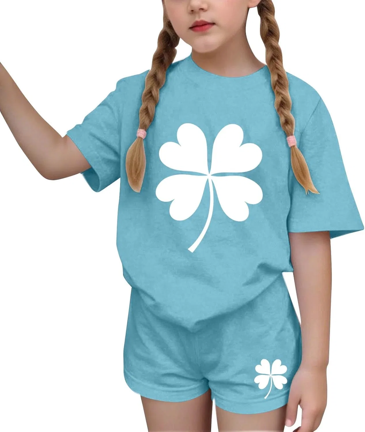 Детский спортивный костюм с принтом Shamrock, Zzalalana, 2 предмета, Blue