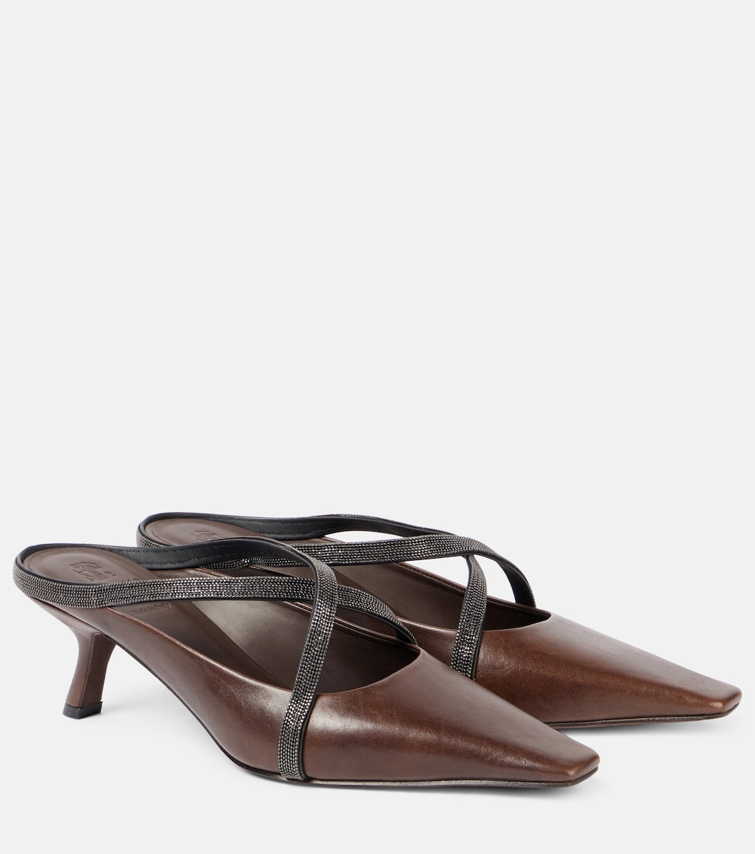 Мюли из кожи Monili Brunello Cucinelli, Cacao