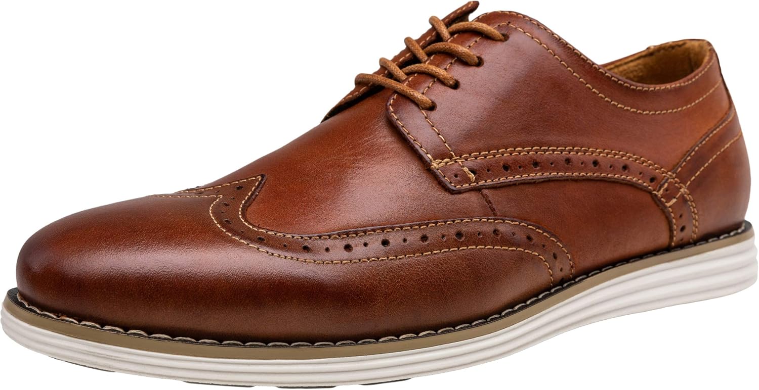 

Мужские кожаные туфли Vostey, повседневные и деловые оксфорды для мужчин, Leather Wingtip629-oxblood