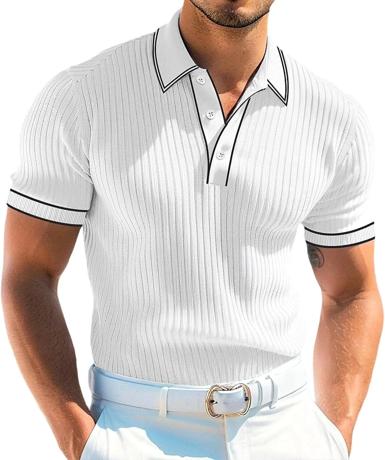 

Футболка-поло мужская slim fit с коротким рукавом