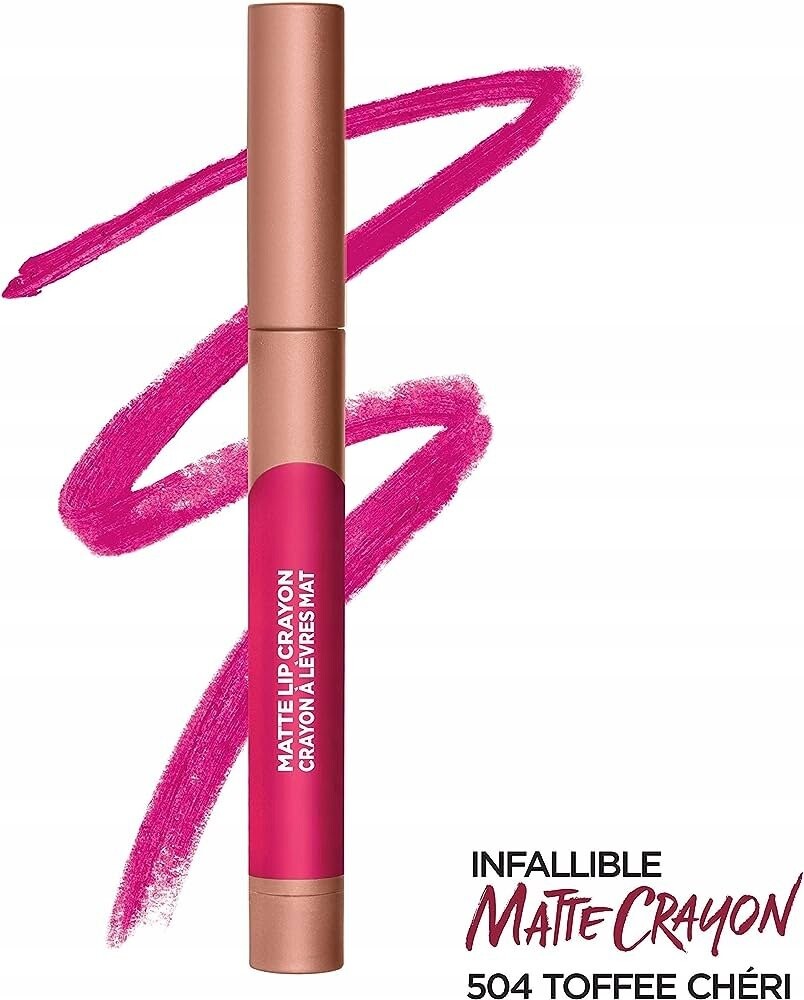 

L'Oreal Paris, Губная помада, матовый карандаш для губ, оттенок 504 Toffee Cheri