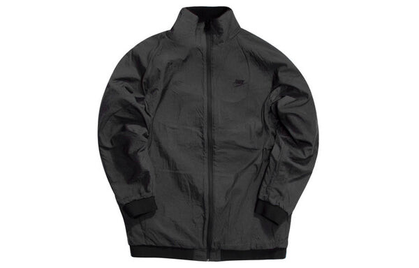 Куртка Nike Zipper Stand Collar polar fleece Large Logo Reversible Casual Jacket Black, черный — фото 3