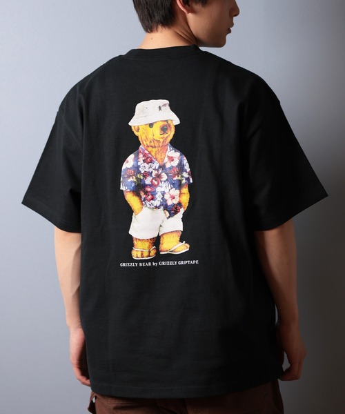 

Футболка с коротким рукавом, принт на спине GRIZZLY, черный