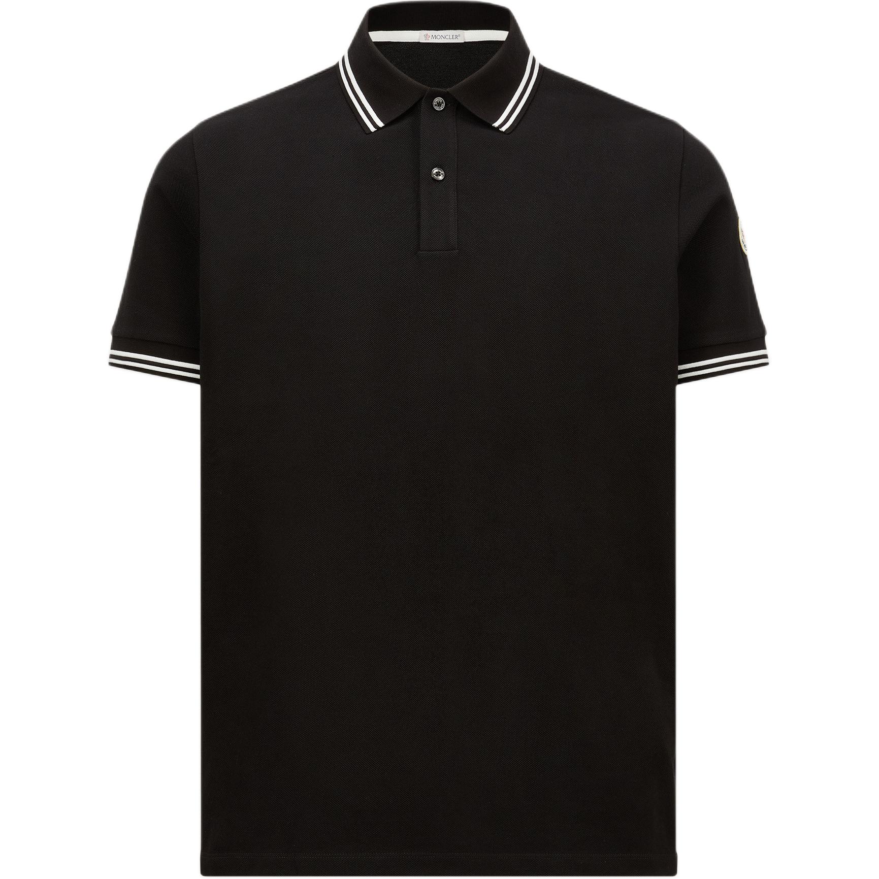 

Поло с коротким рукавом и нашивкой с логотипом Moncler, черный