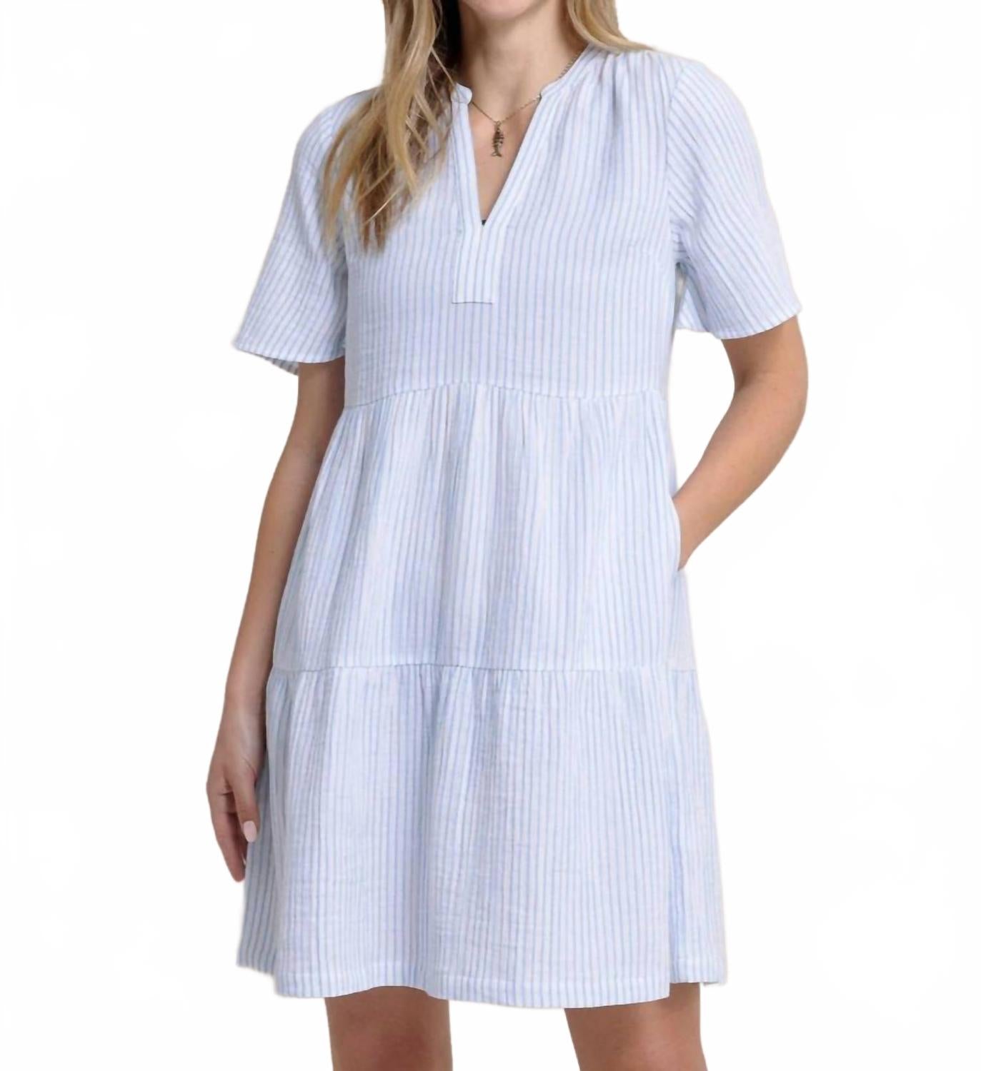 

Харпер Платье с коротким рукавом в синюю полоску SOUTHERN TIDE