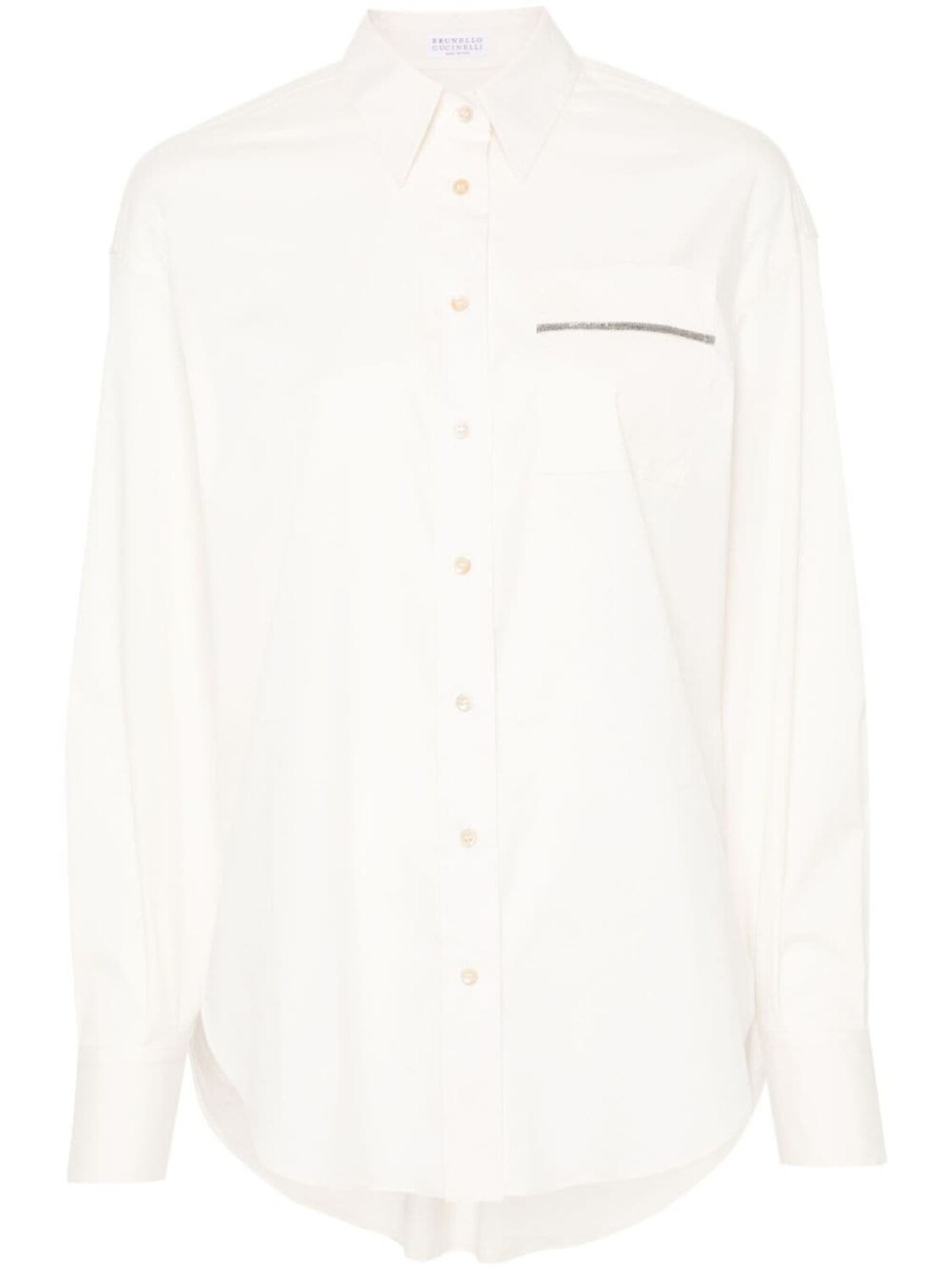 

Brunello Cucinelli рубашка с декором Monili, белый