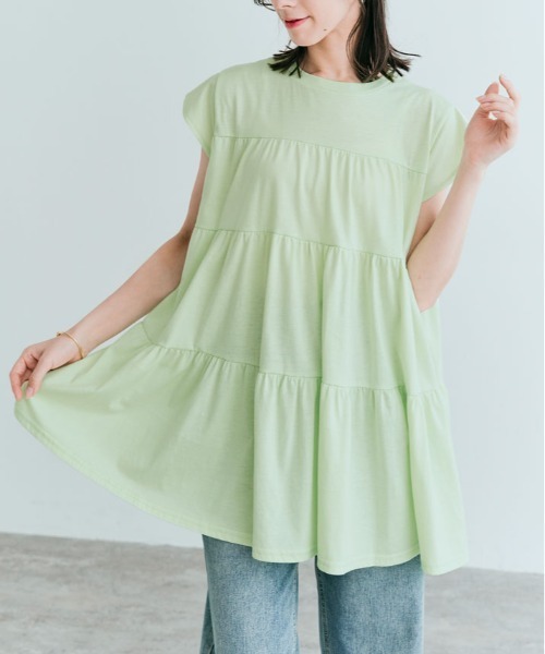 

Туника-футболка многоярусная KirakiraShop, мятный