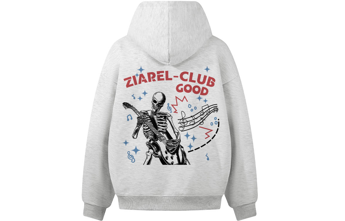 

Толстовка Unisex Hooded Moderate Heavyweight ZIAREL, белый heather серый