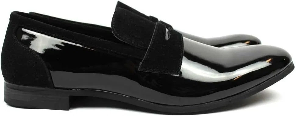 Лоферы из замши и лакированной кожи, Azar, Tuxedo Black, Patent Suede Details AZAR MAN — фото 3