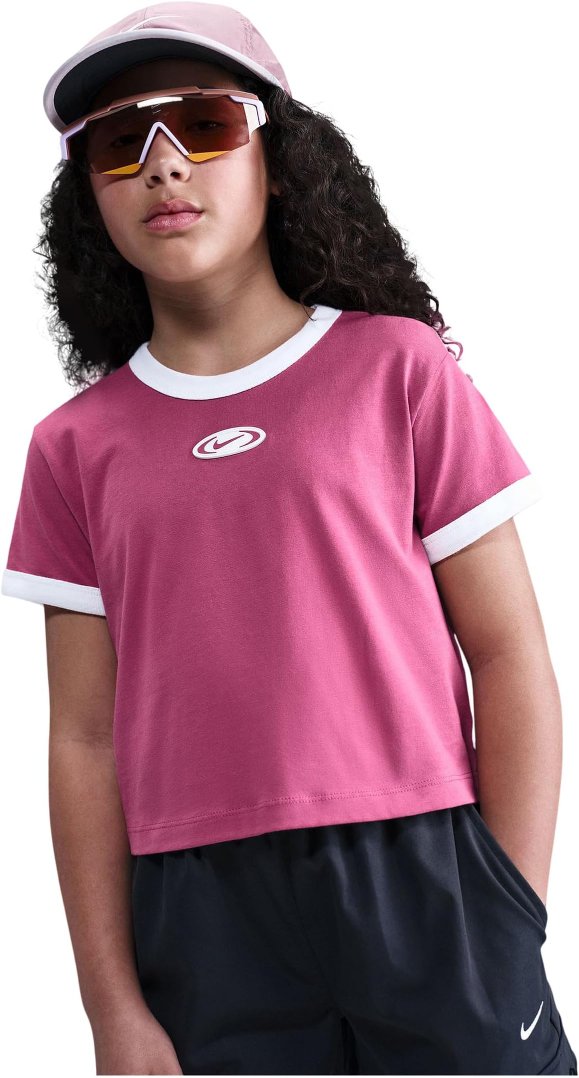 

Футболка Nike Kids Sportswear Cropped T-shirt, цвет Sweet Beet 1