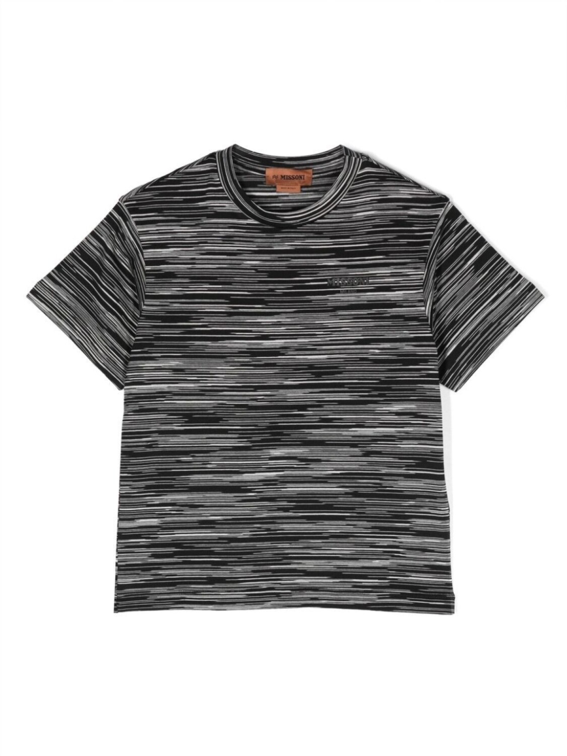 

Missoni Kids полосатая футболка с логотипом, черный