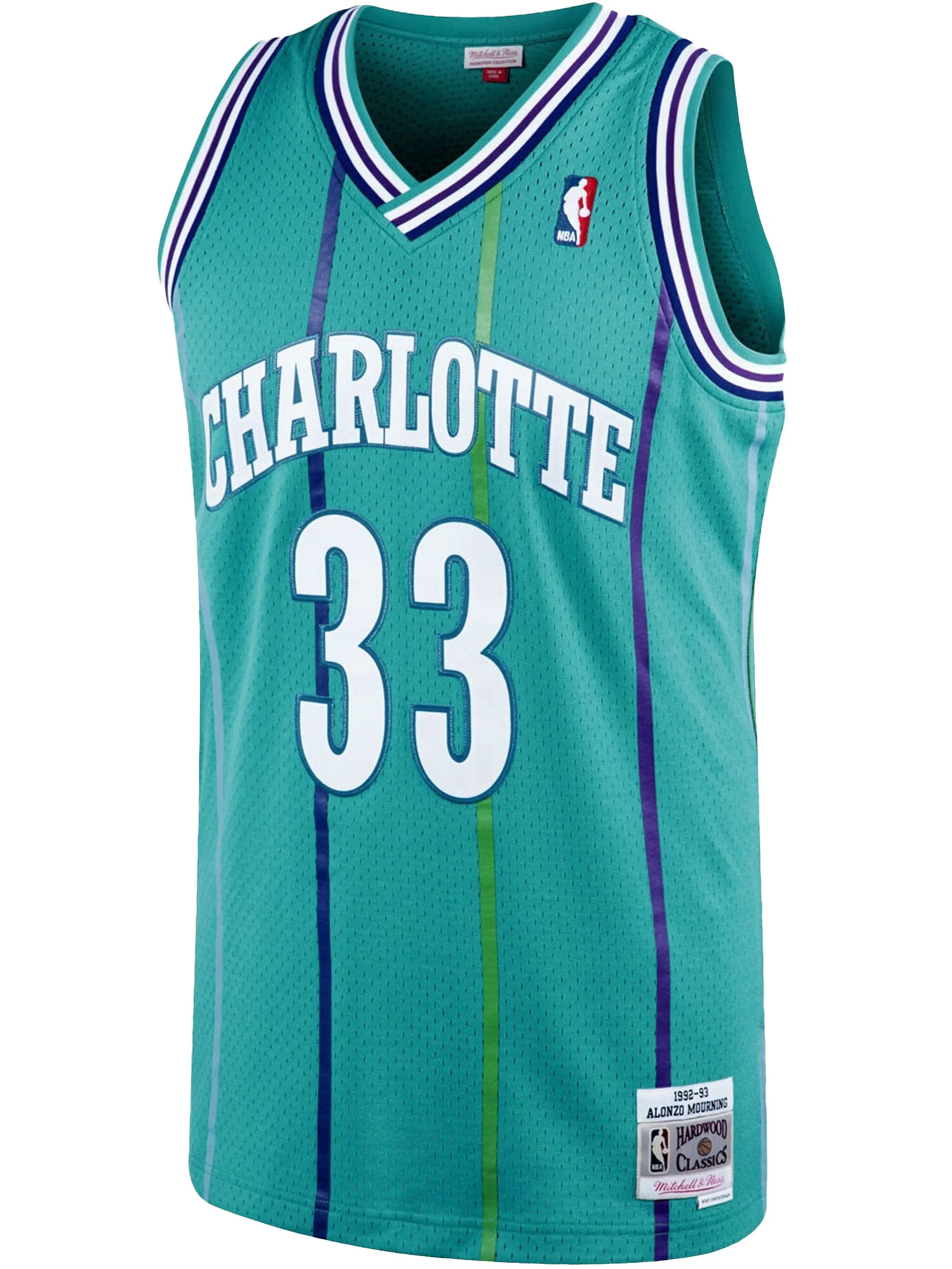 

Топ Authentic Road Hornets 1992 Alonzo Mourning Teal Mitchell & Ness, зеленый