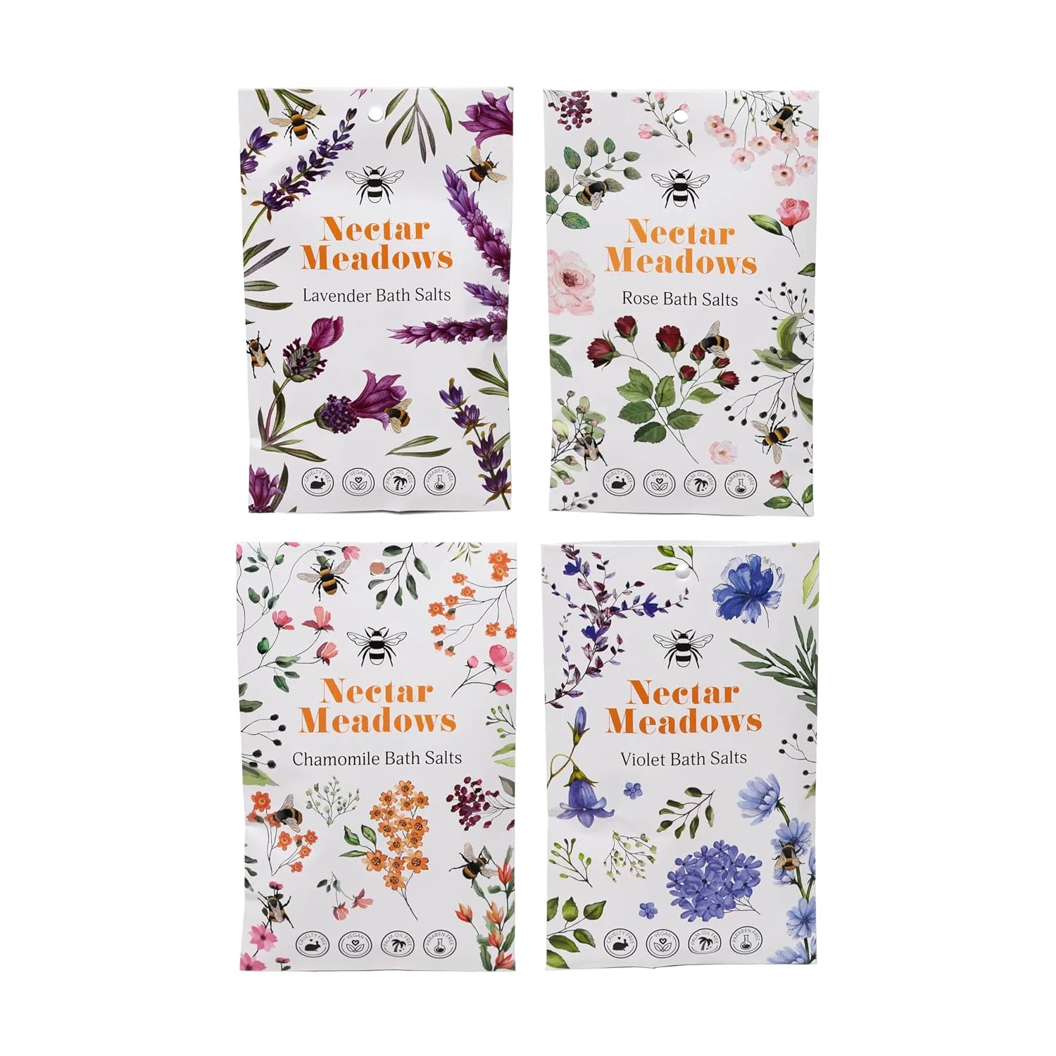 Набор из 4 ароматизированных солей для ванн Bees Nectar Meadows Puckator — фото 2