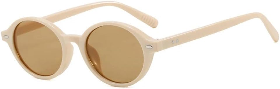 

Солнцезащитные очки UV400 - маленькие овальные, с леопардовым принтом, конфетными заклепками, в стиле панк, для женщин и мужчин, для бега и активного отдыха UYPTK, Beige Tea